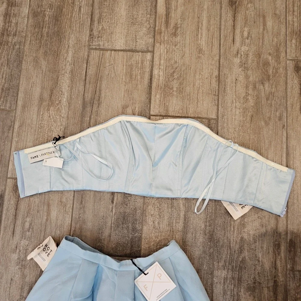 Fame and Partners The Maristel Two Piece Strapless Maxi Gown Set Size 4 NEW Blue - Picture 7 of 15